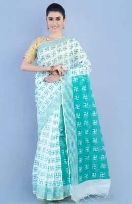 Show details for Printed Sambalpuri Cotton Silk Saree (Green) Picture of Printed Sambalpuri Cotton Silk Saree (Green)