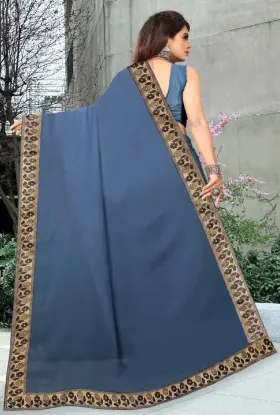 Show details for Printed Banarasi Lycra Blend, Chiffon Saree (Grey) Picture of Printed Banarasi Lycra Blend, Chiffon Saree (Grey)