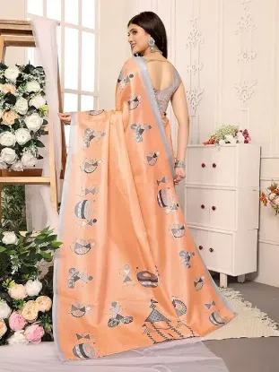 Show details for Womens Elegant Printed Art Silk Saree with Matching Blouse Material - Perfect for Festive and Special Occasions Picture of Womens Elegant Printed Art Silk Saree with Matching Blouse Material - Perfect for Festive and Special Occasions