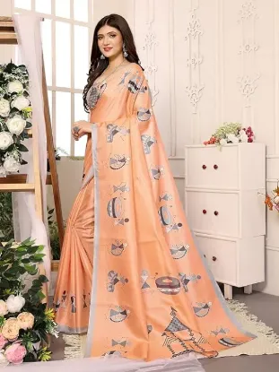 Show details for Womens Elegant Printed Art Silk Saree with Matching Blouse Material - Perfect for Festive and Special Occasions Picture of Womens Elegant Printed Art Silk Saree with Matching Blouse Material - Perfect for Festive and Special Occasions