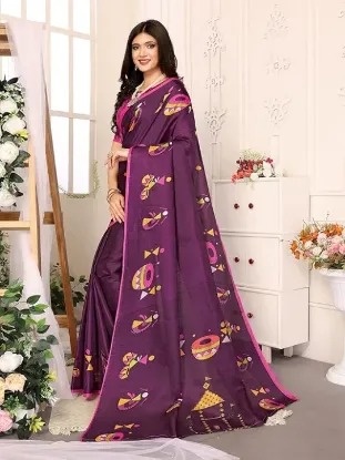 Show details for Womens Elegant Printed Art Silk Saree with Matching Blouse Material - Perfect for Festive and Special Occasions Picture of Womens Elegant Printed Art Silk Saree with Matching Blouse Material - Perfect for Festive and Special Occasions