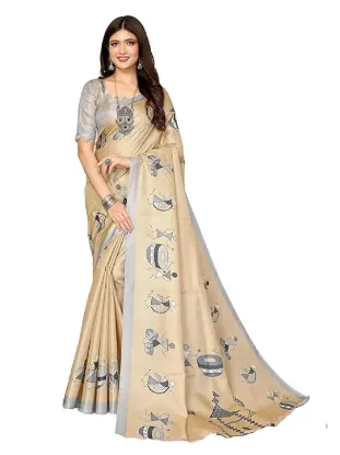 Show details for Womens Elegant Printed Art Silk Saree with Matching Blouse Material - Perfect for Festive and Special Occasions Picture of Womens Elegant Printed Art Silk Saree with Matching Blouse Material - Perfect for Festive and Special Occasions