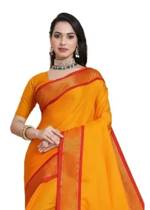 Show details for Printed Kanjivaram Silk Blend, Cotton Silk Saree (Yellow) Picture of Printed Kanjivaram Silk Blend, Cotton Silk Saree (Yellow)
