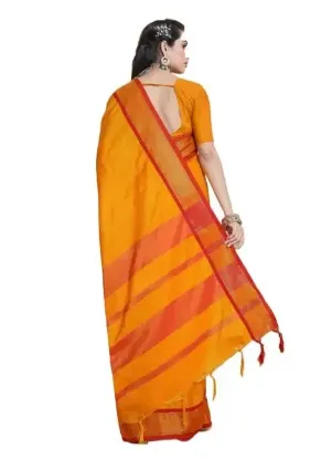 Show details for Printed Kanjivaram Silk Blend, Cotton Silk Saree (Yellow) Picture of Printed Kanjivaram Silk Blend, Cotton Silk Saree (Yellow)