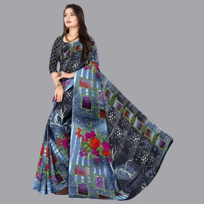 Show details for Printed Daily Wear Georgette Saree (Multicolor) Picture of Printed Daily Wear Georgette Saree (Multicolor)