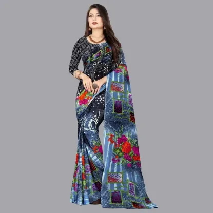 Show details for Printed Daily Wear Georgette Saree (Multicolor) Picture of Printed Daily Wear Georgette Saree (Multicolor)
