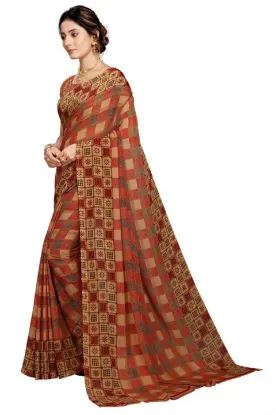 Show details for Printed Daily Wear Georgette Saree (Brown) Picture of Printed Daily Wear Georgette Saree (Brown)