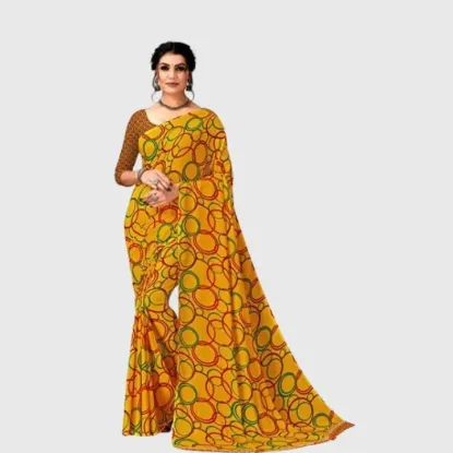 Show details for Printed Bollywood Georgette Saree Picture of Printed Bollywood Georgette Saree