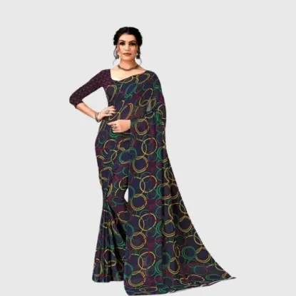 Show details for Printed Bollywood Georgette Saree Picture of Printed Bollywood Georgette Saree