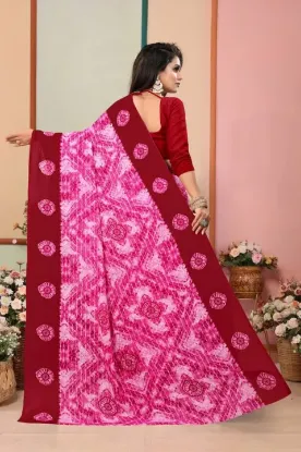 Show details for Printed Bollywood Georgette Saree (Pink) Picture of Printed Bollywood Georgette Saree (Pink)