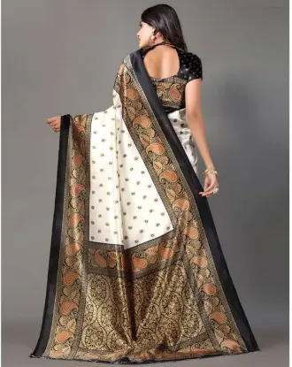 Show details for Printed Mysore Art Silk Saree (Black) Picture of Printed Mysore Art Silk Saree (Black)