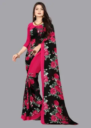 Show details for Printed, Floral Print Daily Wear Georgette Saree (Red) Picture of Printed, Floral Print Daily Wear Georgette Saree (Red)