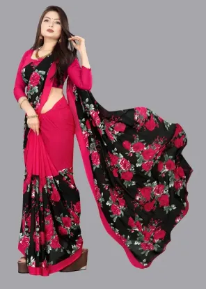 Show details for Printed, Floral Print Daily Wear Georgette Saree (Red) Picture of Printed, Floral Print Daily Wear Georgette Saree (Red)