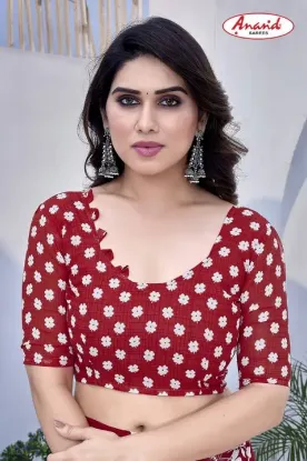 Show details for Floral Print Daily Wear Georgette Saree (Red) Picture of Floral Print Daily Wear Georgette Saree (Red)