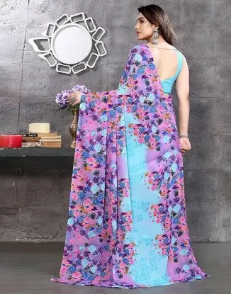 Show details for Printed Bandhani Georgette Saree (Purple) Picture of Printed Bandhani Georgette Saree (Purple)