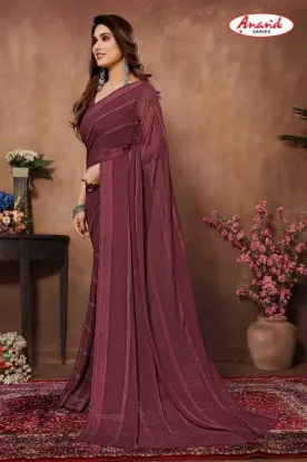 Show details for Embellished, Striped, Self Design Bollywood Satin Saree (Maroon) Picture of Embellished, Striped, Self Design Bollywood Satin Saree (Maroon)