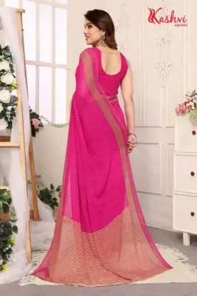 Show details for Printed, Paisley Bollywood Georgette Saree (Purple) Picture of Printed, Paisley Bollywood Georgette Saree (Purple)