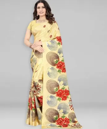 Show details for Printed Daily Wear Crepe Saree (Yellow) Picture of Printed Daily Wear Crepe Saree (Yellow)