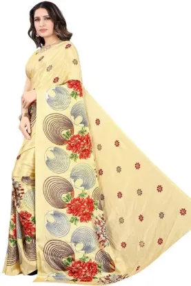 Show details for Printed Daily Wear Crepe Saree (Yellow) Picture of Printed Daily Wear Crepe Saree (Yellow)