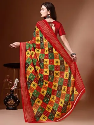 Show details for Printed Bandhani Georgette Saree (Red, Multicolor) Picture of Printed Bandhani Georgette Saree (Red, Multicolor)