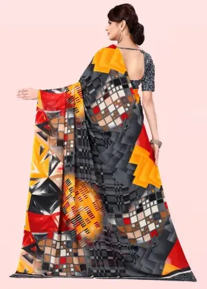 Show details for Printed Bollywood Georgette Saree (Grey) Picture of Printed Bollywood Georgette Saree (Grey)