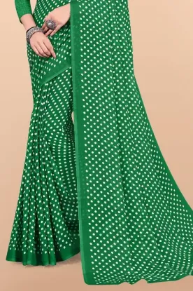 Show details for Polka Print Daily Wear Georgette Saree (Pink) Picture of Polka Print Daily Wear Georgette Saree (Pink)