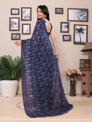 Show details for Printed Daily Wear Georgette Saree (Blue) Picture of Printed Daily Wear Georgette Saree (Blue)