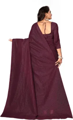 Show details for Self Design Bollywood Silk Blend Saree (Purple) Picture of Self Design Bollywood Silk Blend Saree (Purple)