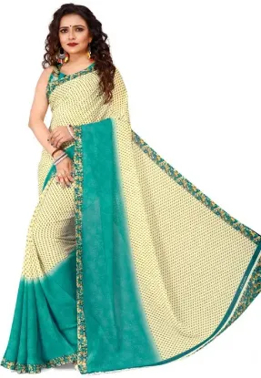 Show details for Printed, Paisley, Ombre, Floral Print Daily Wear Georgette Saree (Light Blue, Cream) Picture of Printed, Paisley, Ombre, Floral Print Daily Wear Georgette Saree (Light Blue, Cream)