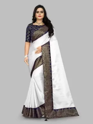 Show details for Embroidered Bollywood Georgette Saree (White) Picture of Embroidered Bollywood Georgette Saree (White)