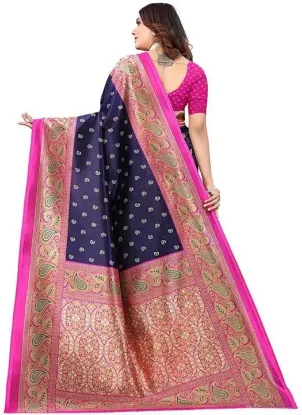 Show details for Printed Bollywood Silk Blend Saree (Multicolor) Picture of Printed Bollywood Silk Blend Saree (Multicolor)