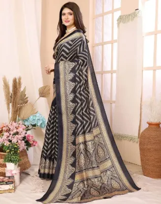 Show details for Printed Assam Silk Art Silk Saree (Black) Picture of Printed Assam Silk Art Silk Saree (Black)