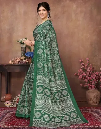 Show details for Printed Daily Wear Art Silk Saree (Green) Picture of Printed Daily Wear Art Silk Saree (Green)