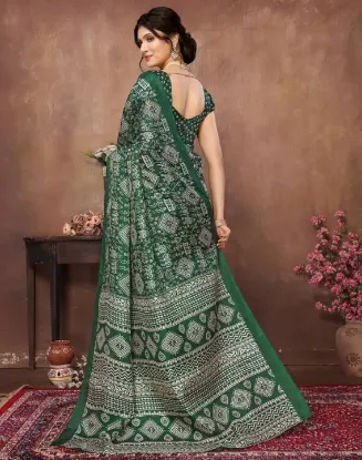 Show details for Printed Daily Wear Art Silk Saree (Green) Picture of Printed Daily Wear Art Silk Saree (Green)