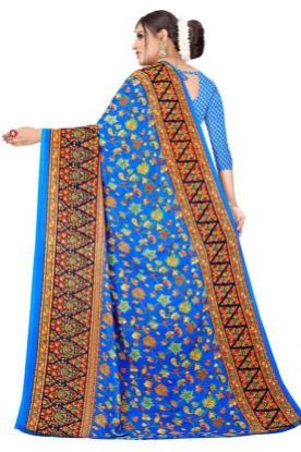 Show details for Printed Daily Wear Georgette Saree (Blue) Picture of Printed Daily Wear Georgette Saree (Blue)