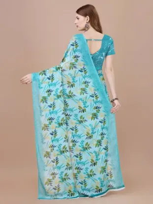 Show details for Floral Print, Printed Daily Wear Georgette Saree (Dark Green) Picture of Floral Print, Printed Daily Wear Georgette Saree (Dark Green)