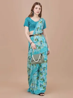 Show details for Floral Print, Printed Daily Wear Georgette Saree (Dark Green) Picture of Floral Print, Printed Daily Wear Georgette Saree (Dark Green)