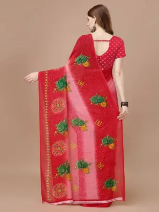 Show details for Floral Print, Printed Daily Wear Georgette Saree (Red) Picture of Floral Print, Printed Daily Wear Georgette Saree (Red)