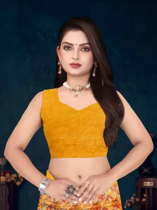 Show details for Printed Daily Wear Georgette Saree (Yellow) Picture of Printed Daily Wear Georgette Saree (Yellow)