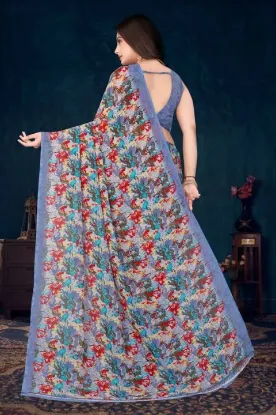 Show details for Printed Daily Wear Georgette Saree (Grey) Picture of Printed Daily Wear Georgette Saree (Grey)