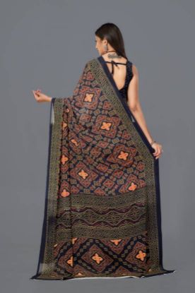 Show details for Printed Bandhani Georgette Saree (Dark Blue) Picture of Printed Bandhani Georgette Saree (Dark Blue)