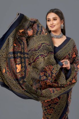 Show details for Printed Bandhani Georgette Saree (Dark Blue) Picture of Printed Bandhani Georgette Saree (Dark Blue)