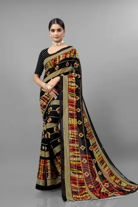Show details for Printed Daily Wear Georgette Saree (Multicolor) Picture of Printed Daily Wear Georgette Saree (Multicolor)