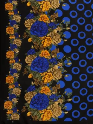 Show details for Floral Print Bollywood Georgette Saree (Blue) Picture of Floral Print Bollywood Georgette Saree (Blue)
