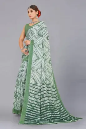 Show details for Printed Daily Wear Georgette Saree (Green) Picture of Printed Daily Wear Georgette Saree (Green)