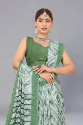 Show details for Printed Daily Wear Georgette Saree (Green) Picture of Printed Daily Wear Georgette Saree (Green)