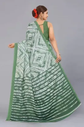 Show details for Printed Daily Wear Georgette Saree (Green) Picture of Printed Daily Wear Georgette Saree (Green)