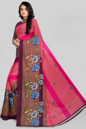 Show details for Printed, Floral Print Bollywood Georgette Saree (Pink) Picture of Printed, Floral Print Bollywood Georgette Saree (Pink)