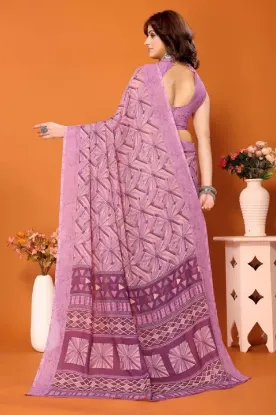 Show details for Dyed Daily Wear Georgette Saree (Purple) Picture of Dyed Daily Wear Georgette Saree (Purple)