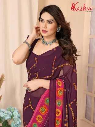 Show details for Self Design, Embellished Bollywood Georgette Saree Picture of Self Design, Embellished Bollywood Georgette Saree
